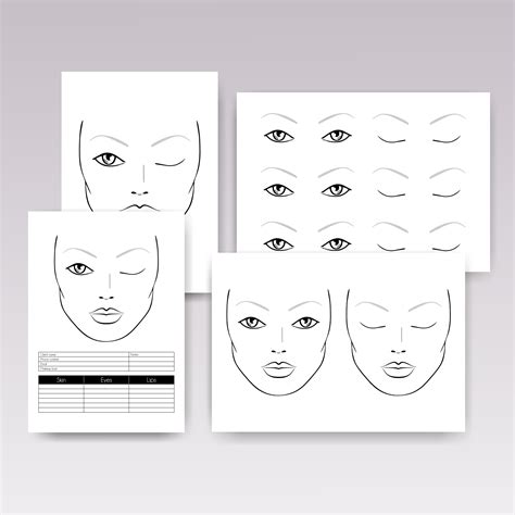 Makeup Face Template Printable Pdf